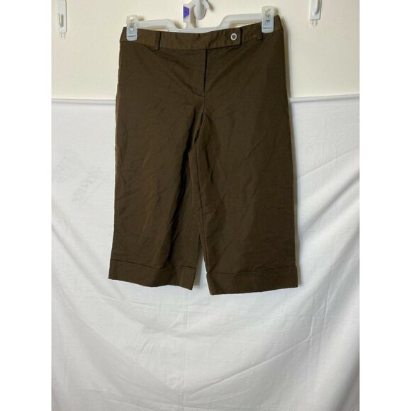 ANN TAYLOR BROWN CROPPED CAPRIS PANTS WOMENS SIZE 4 CLASSIC - Picture 1 of 2